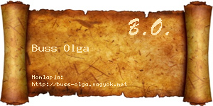 Buss Olga névjegykártya
